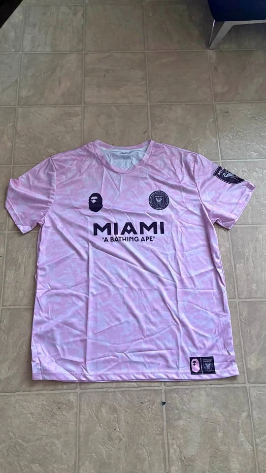 Pink Miami bape jersey