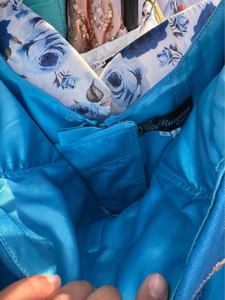 Blue Formal Cocktail Dress - Size 16 - photo 4