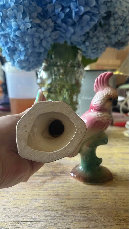 Vintage Pair of Pink Cockatoo Porcelain Bird Figurines – 7” Tall - photo 4