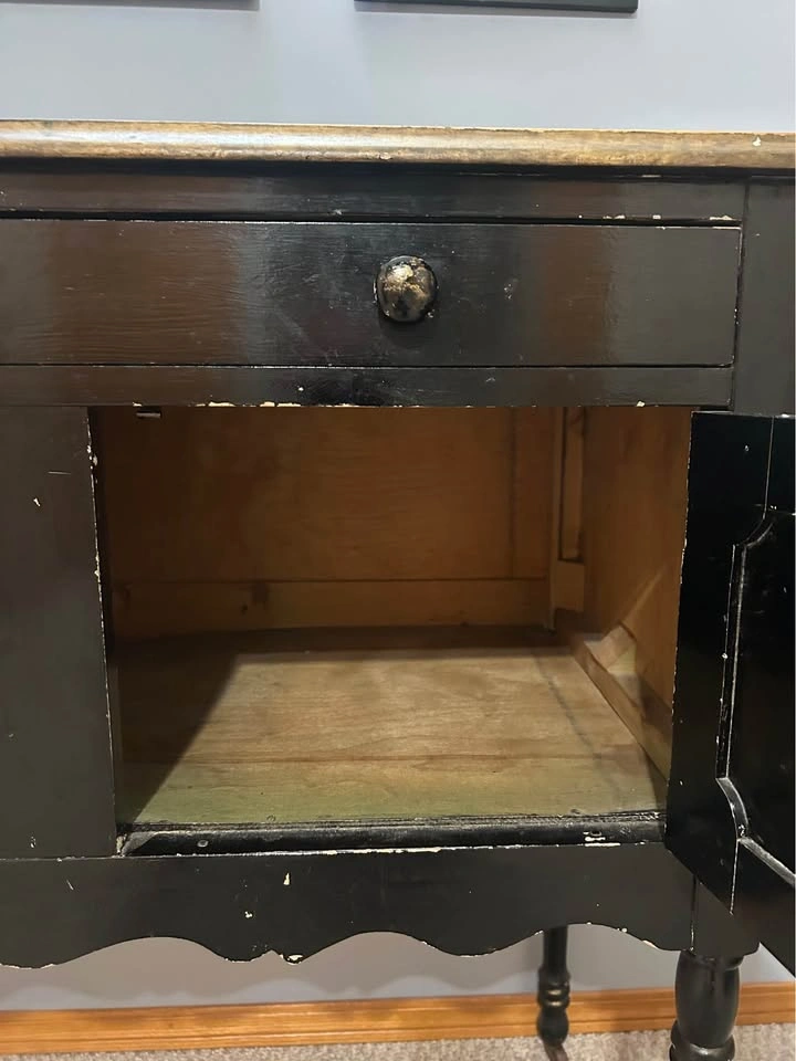 Vintage Black and Gold Sideboard Buffet Cabinet - photo 3