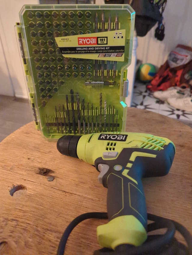 Ryobi Drill and 101-Piece Drilling and Driving Kit