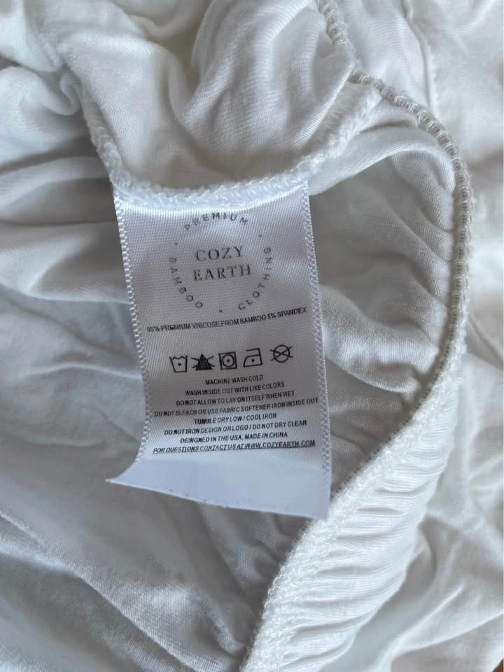 Cozy Earth Bamboo Pajama Set – Women’s Large – White - photo 4
