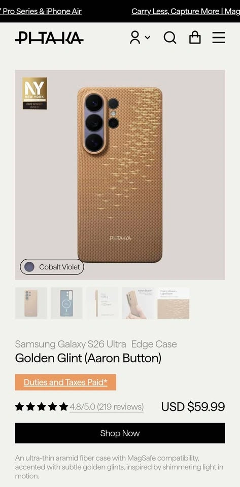 Galaxy S26 Ultra Pitaka Case with Aaron Button - photo 3