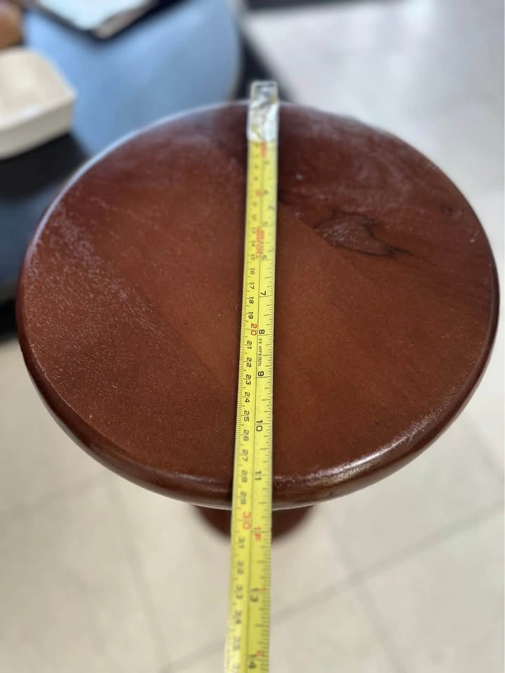 Round Wooden Pedestal Drink Table - photo 4
