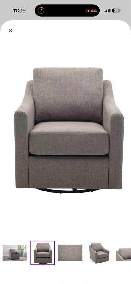 Grey Swivel Armchair 30” wide polyester - photo 3
