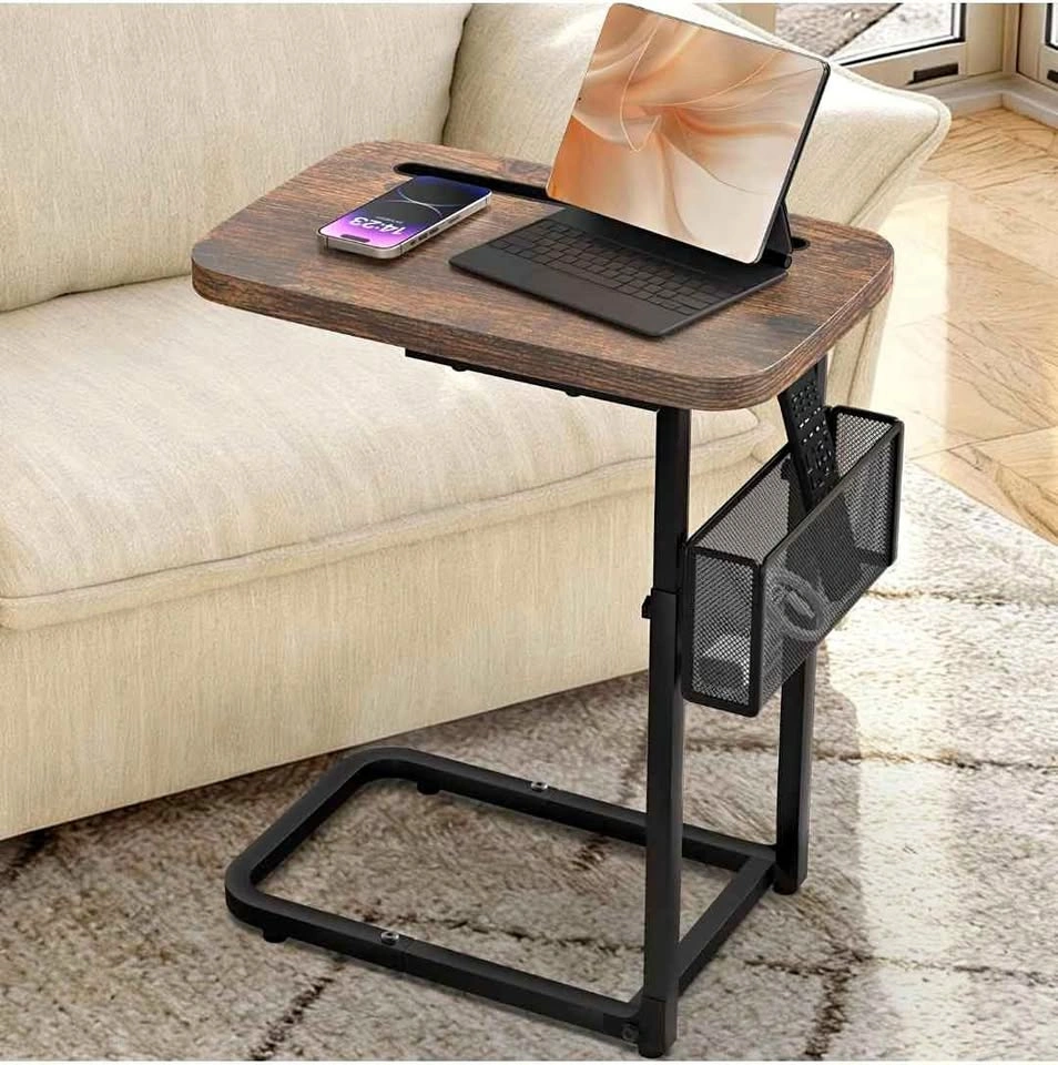 Adjustable Height C-Table with Side Pocket