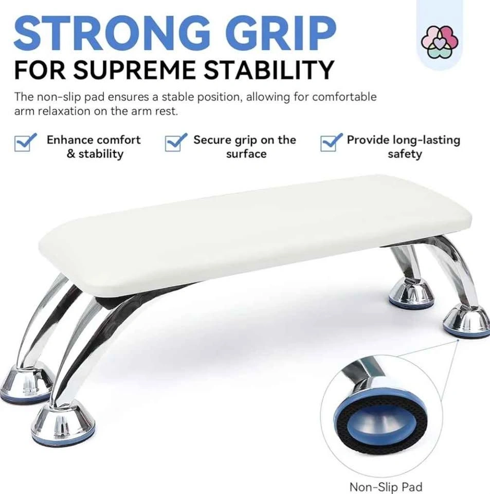 White Nail Arm Rest with Non-Slip Pad - photo 2