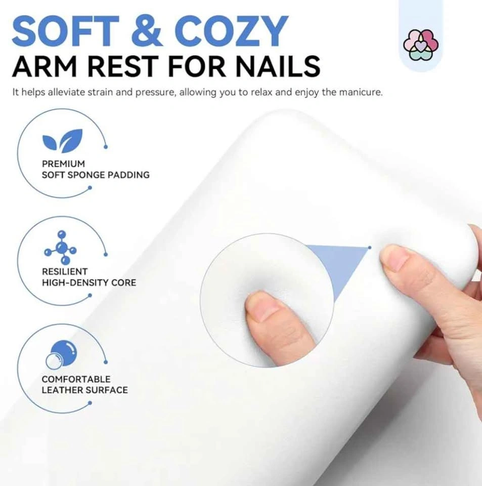 White Nail Arm Rest with Non-Slip Pad - photo 3