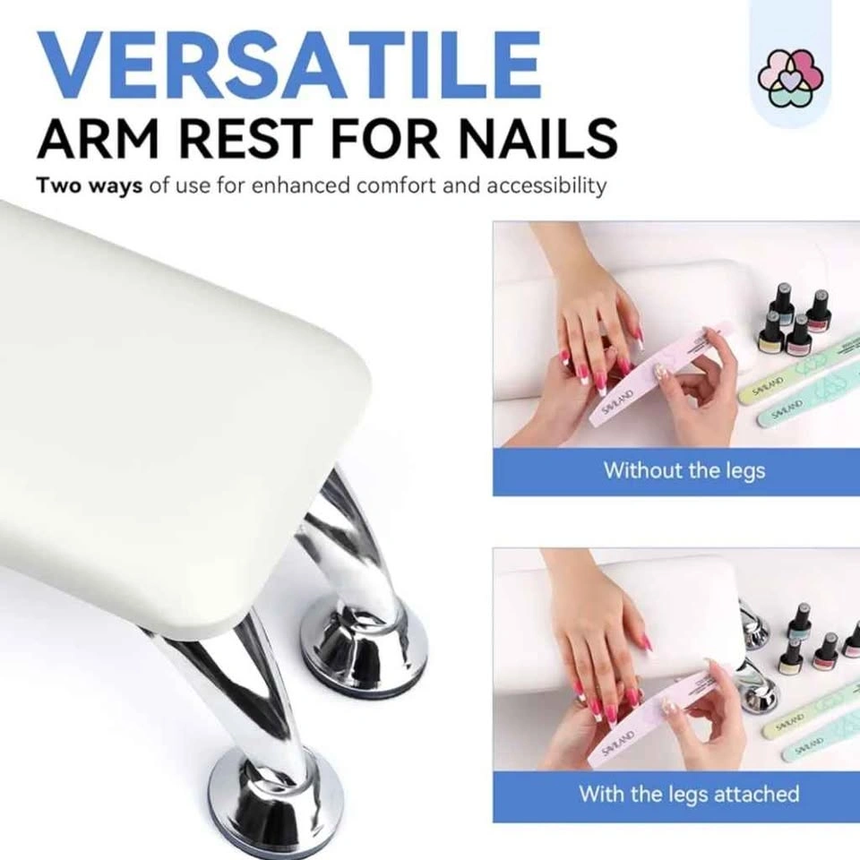 White Nail Arm Rest with Non-Slip Pad - photo 4