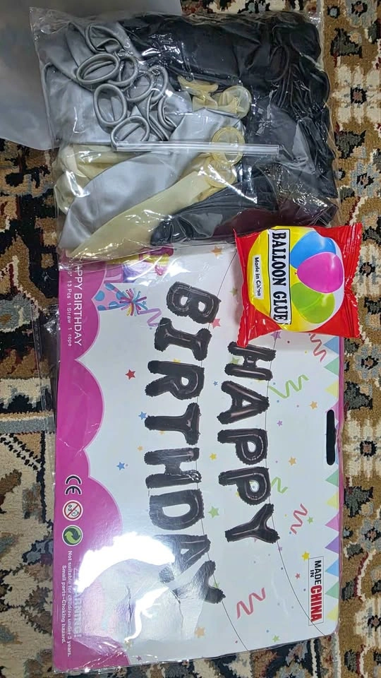 16' Large 13pc Happy Birthday Balloon Banner Foil Letters