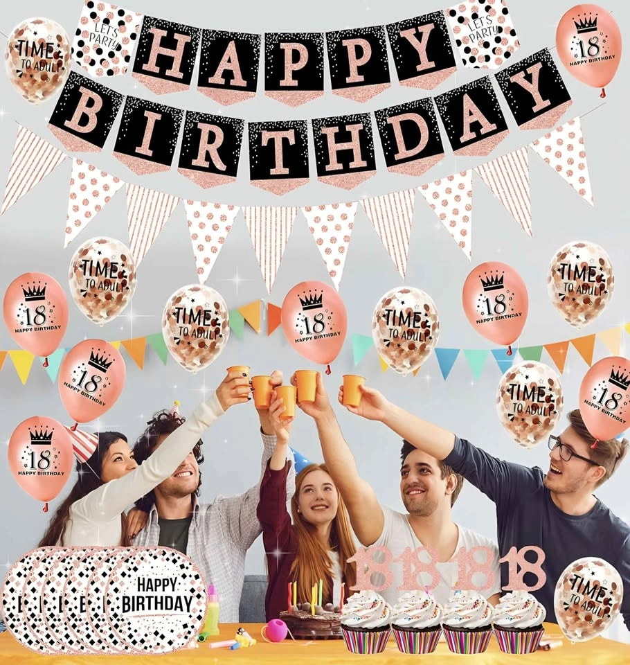 Rose Gold 18th Birthday Party Decoration Set - photo 3