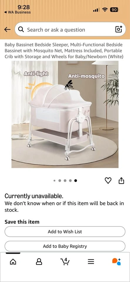 Baby bassinet/cradle/bedside sleeper - photo 4
