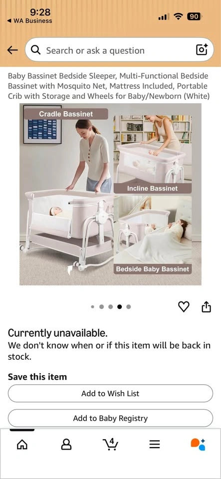 Baby bassinet/cradle/bedside sleeper - photo 5