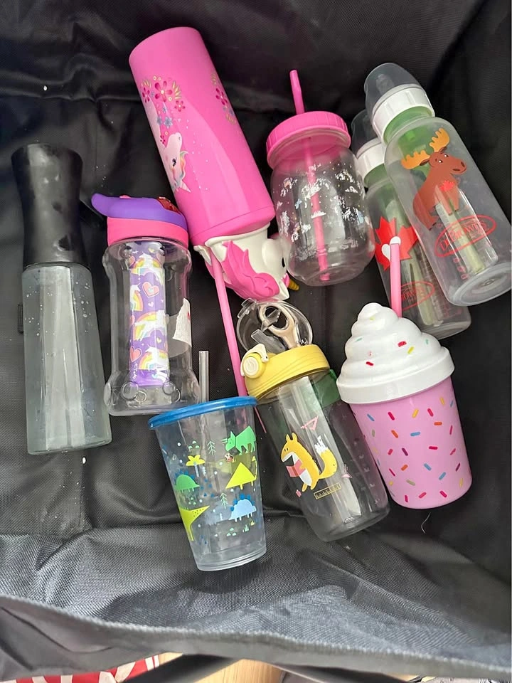 Assorted Kids Water Bottles and Dr. Brown's Baby Bottles