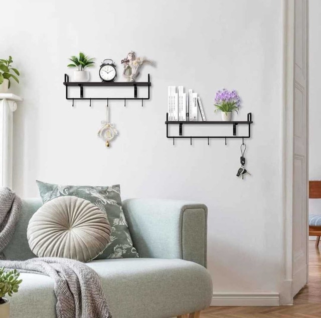 Wall Mounted Shelf with 5 Hooks - photo 5