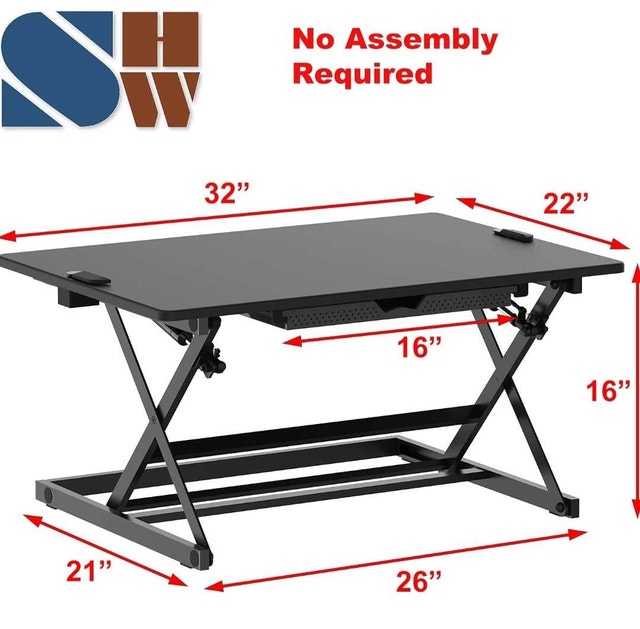 SHW Height Adjustable Desk Riser - photo 2