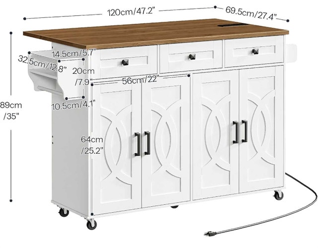 Kitchen Island with Drop Leaf - photo 2