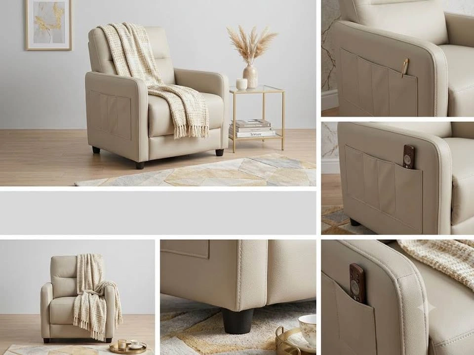Brand New Modern Leather Lounge Chair – Already Assembled!!
