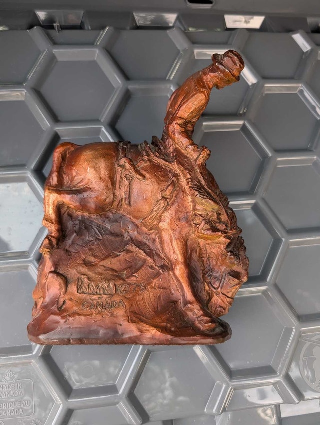 ceramic bull rider by Canadian artist - photo 3