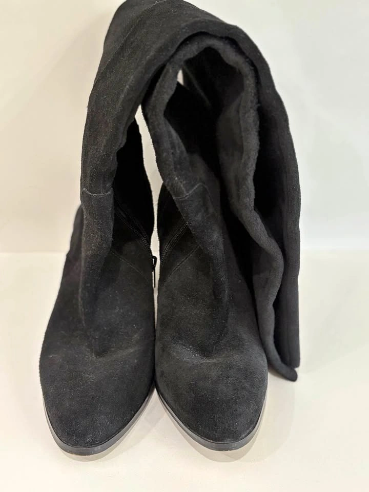 Saks Fifth Avenue Marlow Black Suede Tall Slouch Boots | Size 9