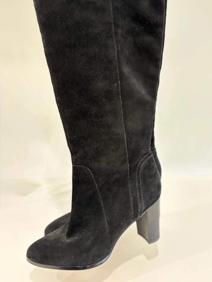 Saks Fifth Avenue Marlow Black Suede Tall Slouch Boots | Size 9 - photo 2