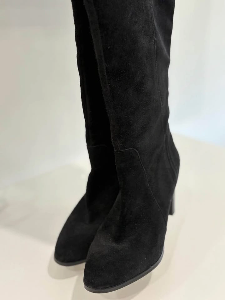 Saks Fifth Avenue Marlow Black Suede Tall Slouch Boots | Size 9 - photo 4