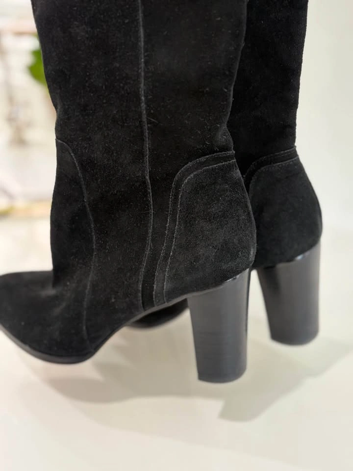 Saks Fifth Avenue Marlow Black Suede Tall Slouch Boots | Size 9 - photo 5