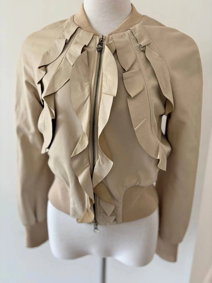 Vintage Valentino Roma 100% Leather Bomber Jacket Size 4/40