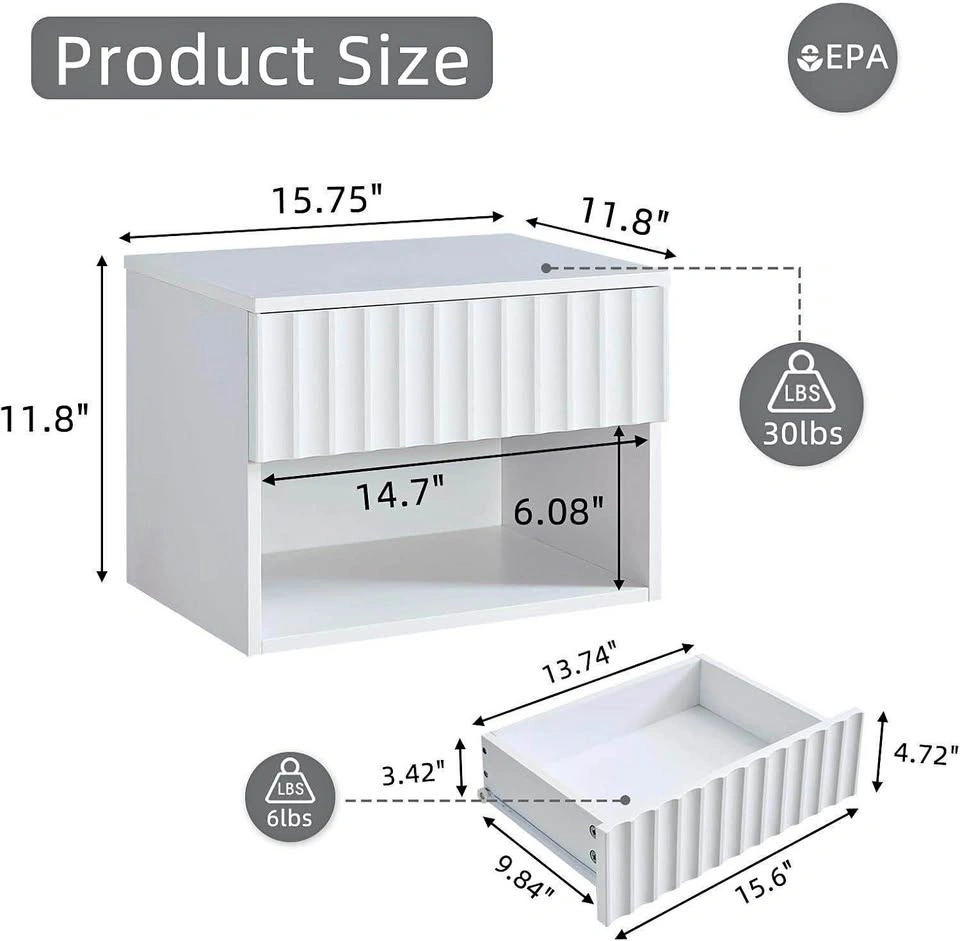 Floating Nightstands – Set of 2 | Modern Wall-Mounted Tables