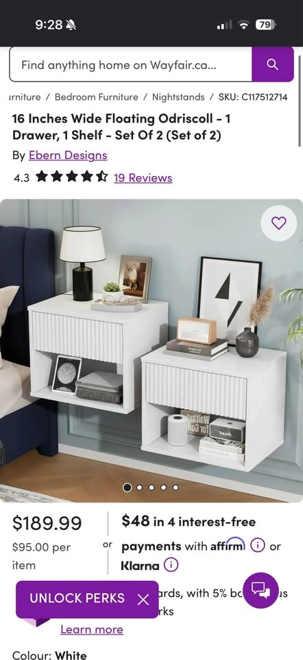 Floating Nightstands – Set of 2 | Modern Wall-Mounted Tables - photo 3