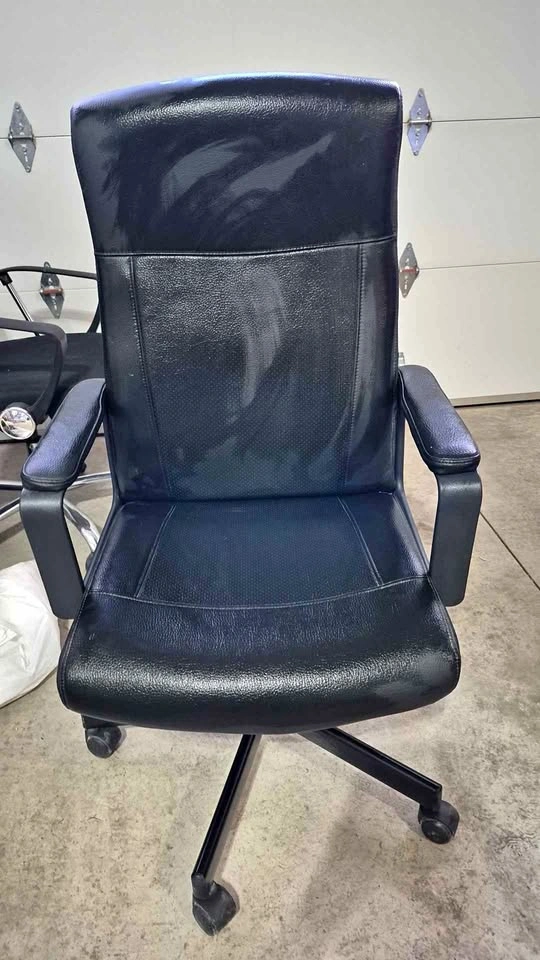 Black Faux Leather High-Back Office Chair