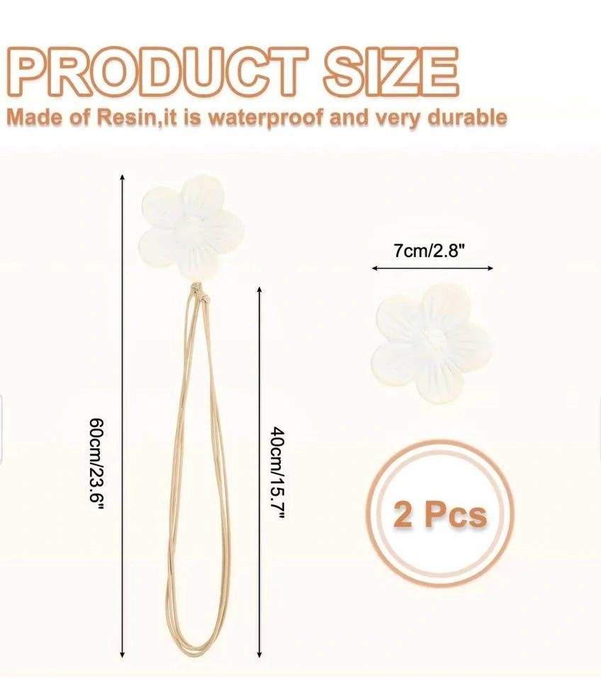 Magnetic Flower Curtain Tie 4pcs