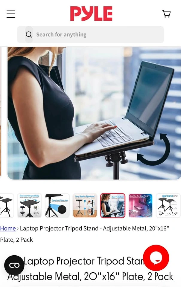 Pyle Laptop Projector Tripod Stand - Adjustable Metal, 20"x16" P