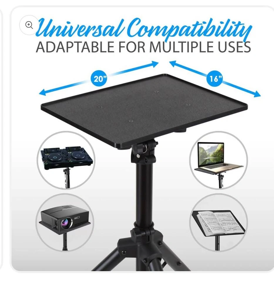 Pyle Laptop Projector Tripod Stand - Adjustable Metal, 20"x16" P - photo 3