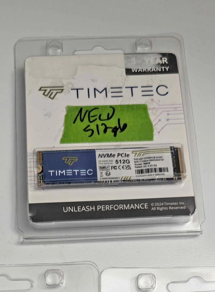 Timetec m.2 nvme SSD 512gb NEW