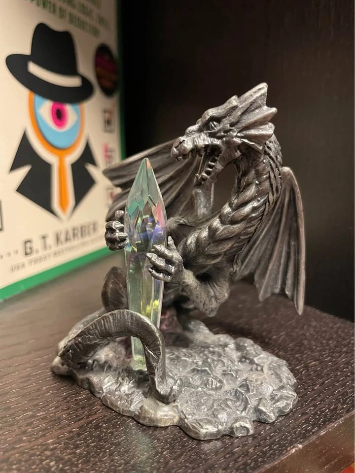 Vintage Tudor Mint “Myth and Magic” Pewter Dragon Figurine - photo 2