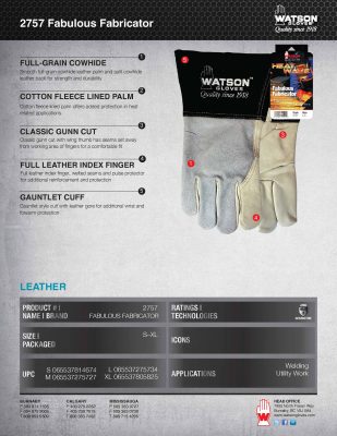 [BNIB] Watson Gloves 2757 Fabulous Fabricator Welding Gloves - photo 2