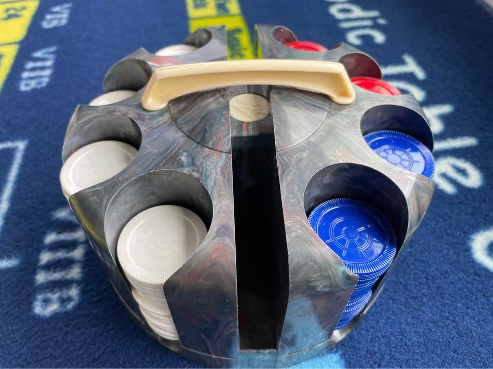 Vintage Marbled Plastic Poker Chip Carousel Caddy - photo 3