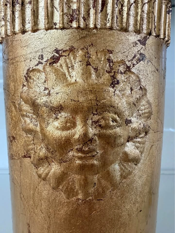 Italian Gilded Classical Face Relief Vase — Italy Stamped - photo 2