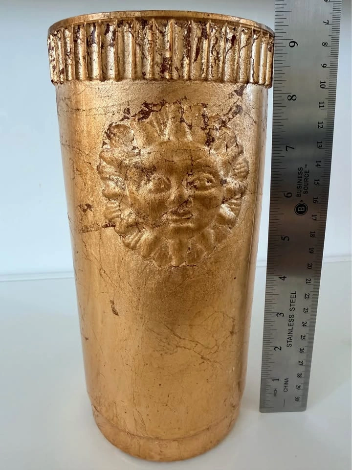 Italian Gilded Classical Face Relief Vase — Italy Stamped - photo 5