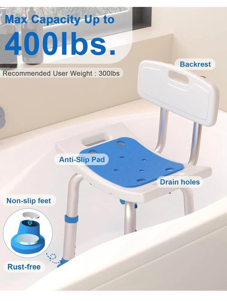 Shower Chair for Inside Shower with Removable Back - photo 5