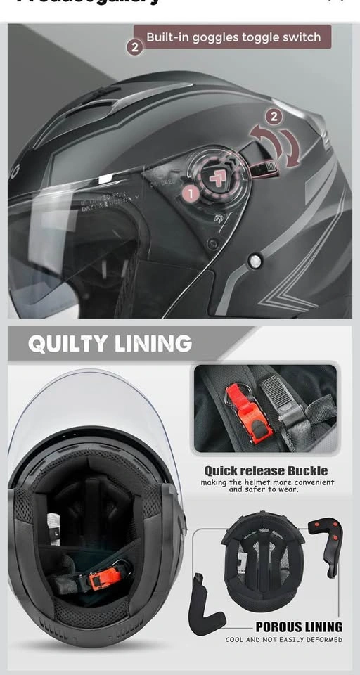 New Large Open-face Motorcycle Racing Jet Helmet - photo 2