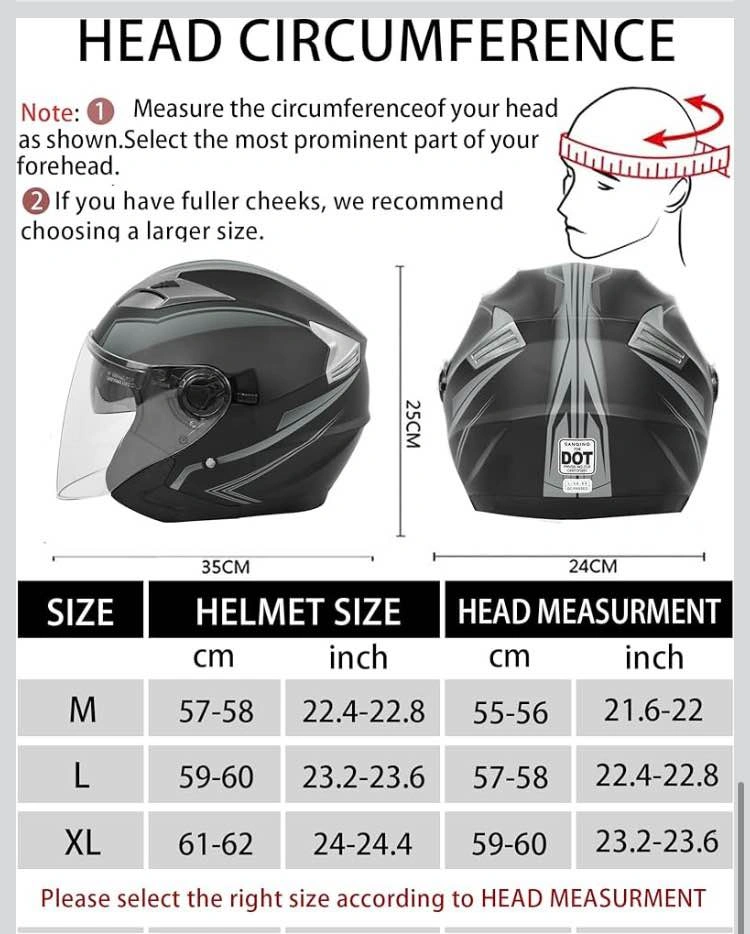 New Large Open-face Motorcycle Racing Jet Helmet - photo 3
