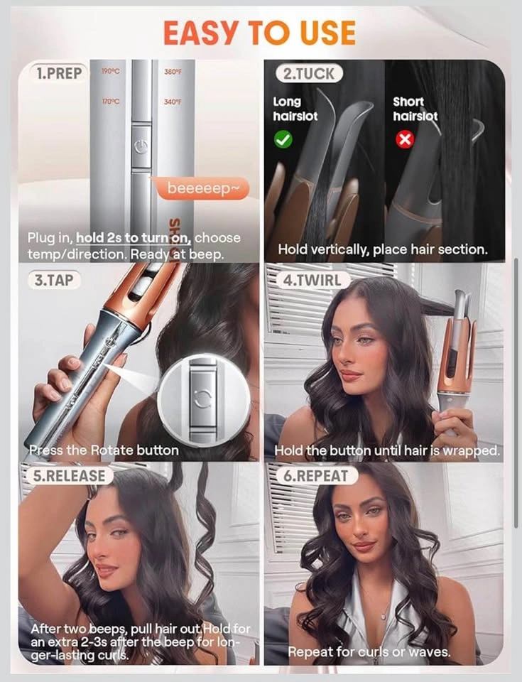 New SHEGLAM Automatic Curling Iron 1 inch with 3 Temperatures - photo 3
