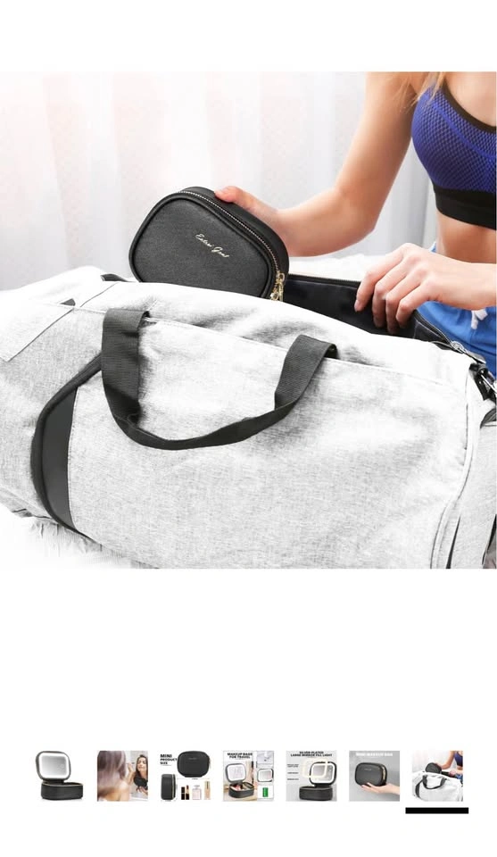 New Makeup Bag Portable Cosmetic Bag with Mirror LED Light - photo 4
