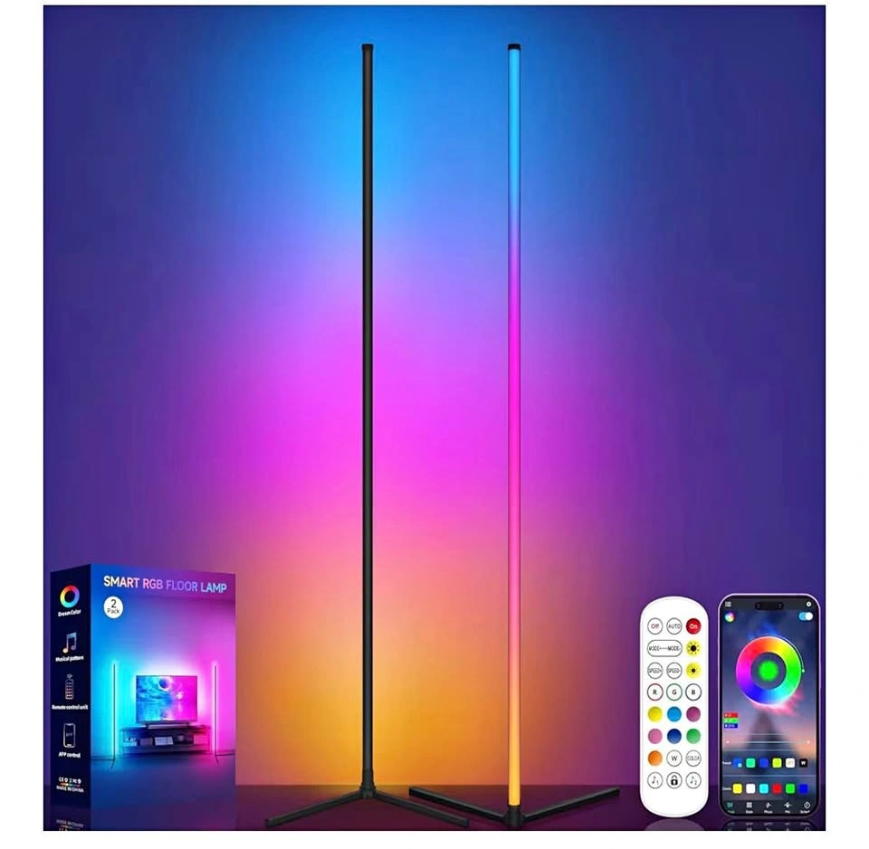 2 PCS New RGB LED Corner Lamp with Music Sync
