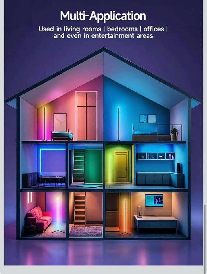 2 PCS New RGB LED Corner Lamp with Music Sync - photo 5