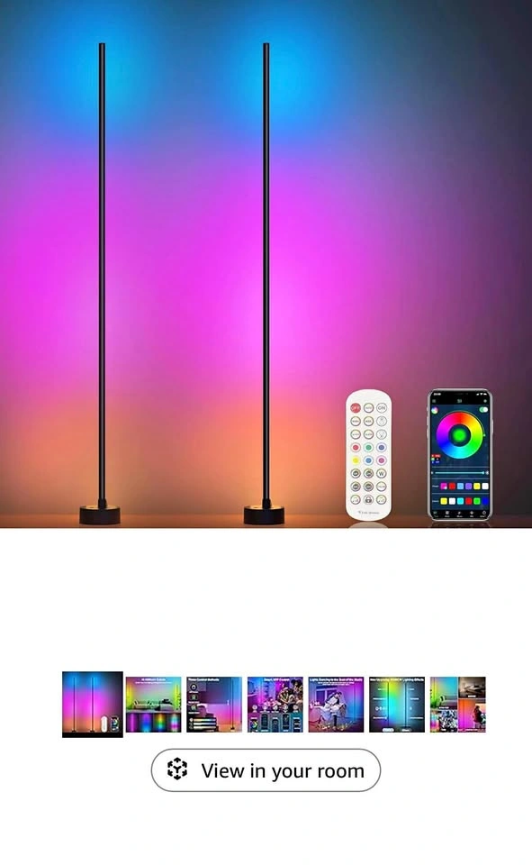 2 Pack RGB Corner Lamp Smart LED Floor Lamp