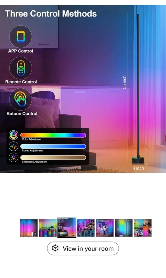 2 Pack RGB Corner Lamp Smart LED Floor Lamp - photo 3