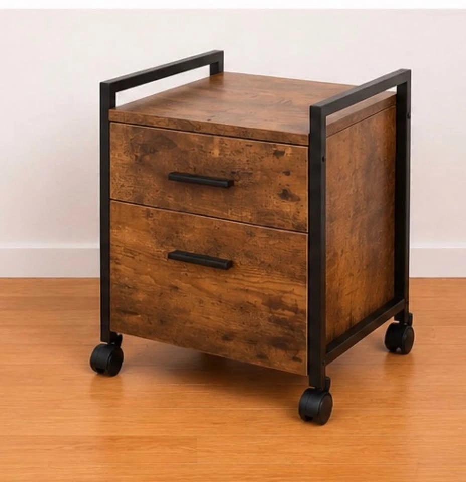 Electric L-Shaped Standing Desk with Mobile File Cabinet - photo 2